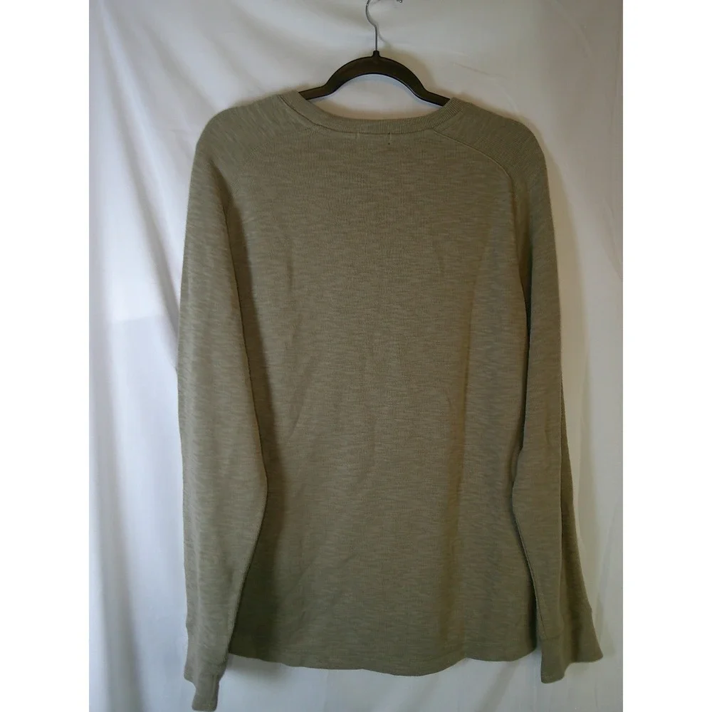 Banana Republic Mens‎ Large Beige Slub Knit Long Sleeve Crewneck